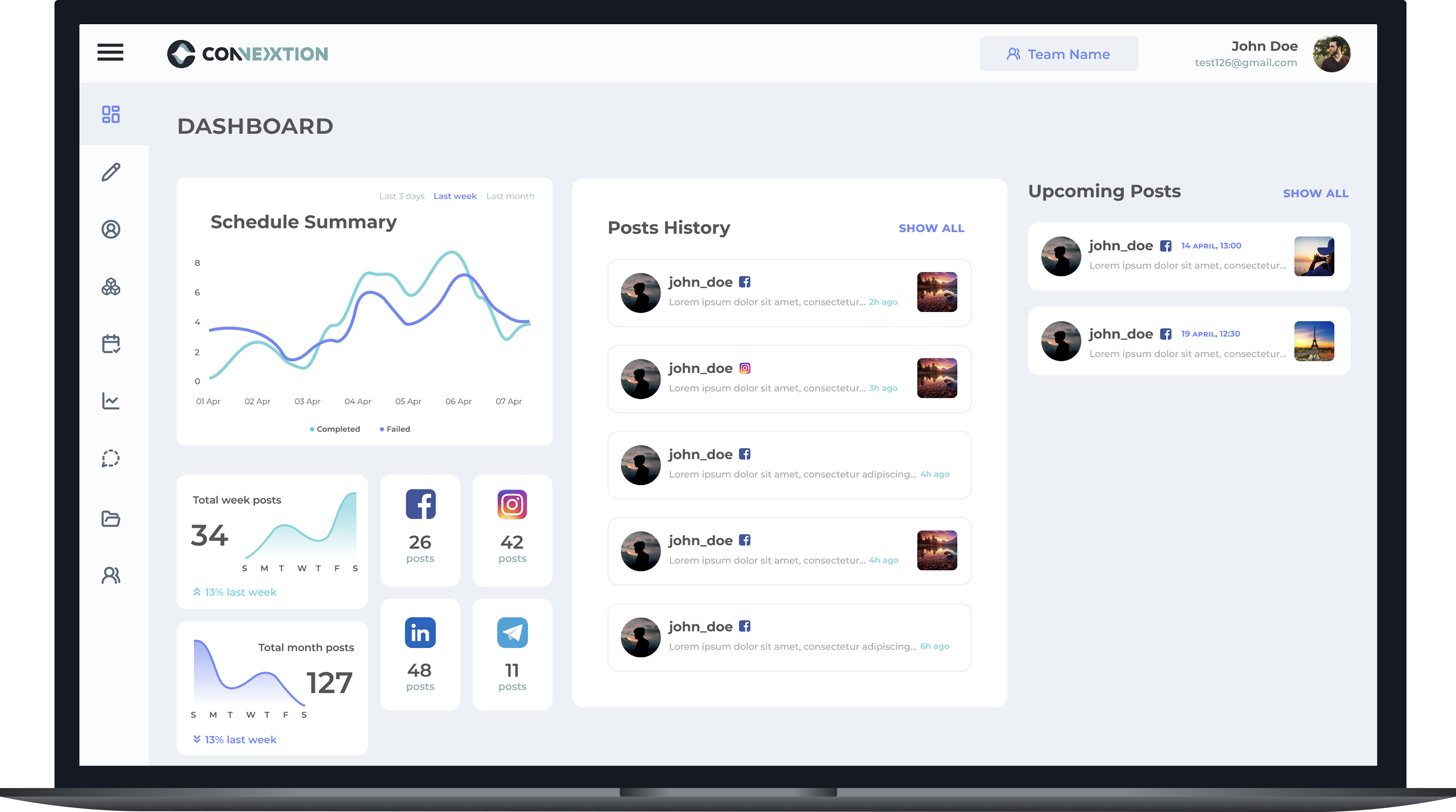 Connexxtion Dashboard on Laptop